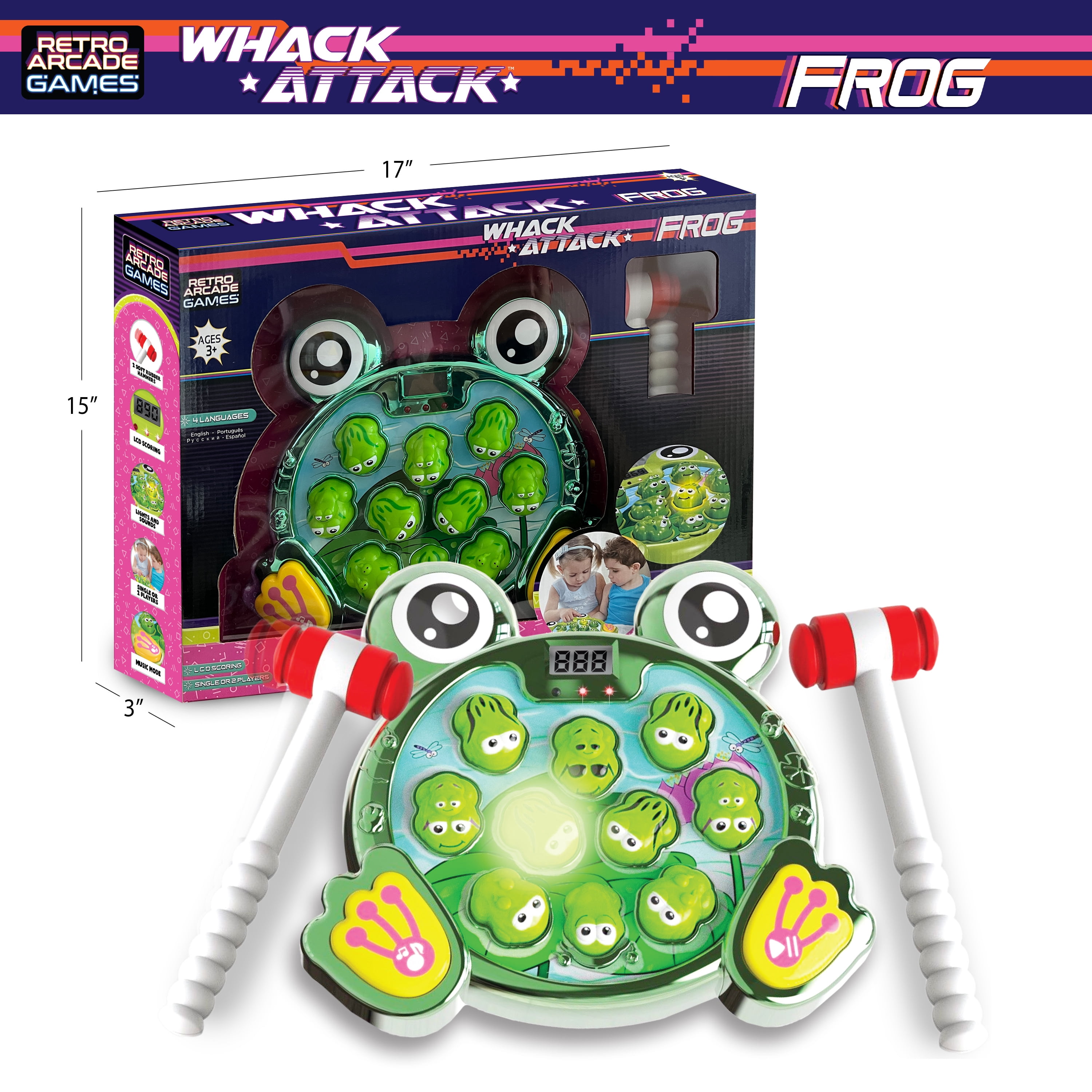 Nature Bound Whack Attack Frog Game, Interactive Educational Board Game for Kids, 2 Players, Ages 3+
