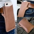 thumbnail image 5 of Porfeet Men Outdoor Belt Waist Bag Faux Leather Case Pouch Cell Phone Card Holder Cover,Brown, 5 of 10