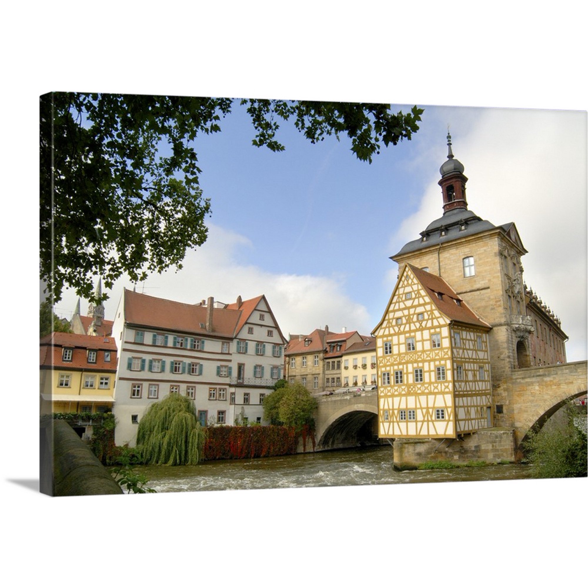 Great BIG Canvas | Jim Engelbrecht Premium Thick-Wrap Canvas entitled Germany, Bamberg, Old Town Hall on the river Regnitz