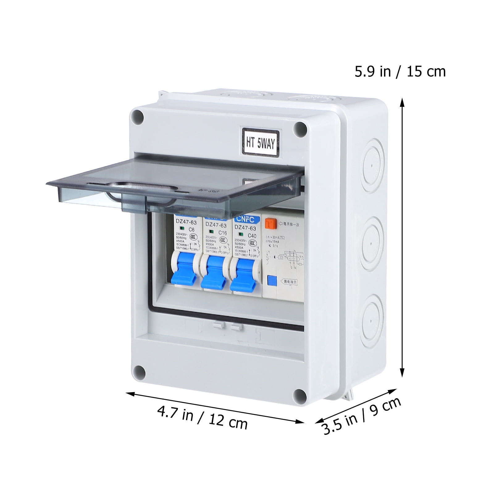 SASABAXI 1Set Small Breaker Box with Leakage Protection and Personal Shock Protection for Caravans and Outbuildings