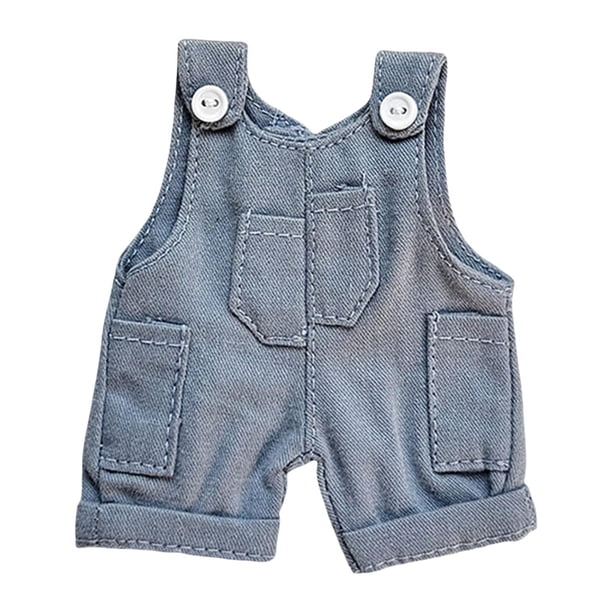 Ropa para muñecas, pelele, pantalones para muñecas, dibujos animados, desmontable, accesorios para fotos de muñecas DIY, suave Azul