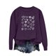 thumbnail image 2 of Xuyuer Valentine's Day Heart Print - Women's Loose Round Neck Long Sleeve Top for Casual Lover Themed Outfits, Cozy Seasonal Wear, Couple Matching Style & Romantic Gift Holiday Apparell, 2 of 5