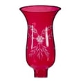 thumbnail image 3 of B&P Lamp® Small 1 5/8" Fitter, 8 1/4" Height Cranberry Hurricane Shade With Flowers Design, 3 of 3