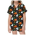 thumbnail image 4 of XFHLMJFF Pajamas Kids Set Leisure Printed Button Collar Short Sleeved Shorts Fall Clothes, 4 of 5