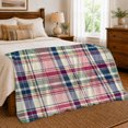thumbnail image 6 of Soft Pink And Sage Plaid With Navy, Cozy Flannel Blanket with Soft Traditional Plaid Print, Housewarming Gift for Soft Plaid Enthusiasts, Home Decor for Bedroom and Living Room, 6 of 7