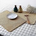 thumbnail image 4 of Woven Table Mats Seagrass Rectangular Rattan Placemats Set Of 4 Non Slip Heat Resistant Insulation For Dining Table, 4 of 5