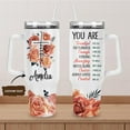 thumbnail image 2 of Rose Cross You Are Christmas Gifts, Christian Gifts for Women, Inspirational Gifts Religious Gifts for Women, Birthday Gifts for Women, Mom, Best Friend, Aunt, Sister - 40 Oz Tumbler With Handle, 2 of 6