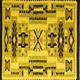 thumbnail image 1 of Ahgly Company Machine Washable Indoor Square Abstract Yellow Modern Area Rugs, 5' Square, 1 of 4