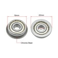 thumbnail image 2 of Uxcell 0.24''x0.75''x0.24'' Flange Deep Groove Ball Bearings Double Shield Chrome Steel Silver Tone 2pcs, 2 of 3