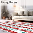 thumbnail image 2 of ODIKA 2'x3' Machine Washable Non-Slip Area Rug, Cane Stripe Seasonal Crafting Kit for Beginner Artisans High Traffic Rug, Red, 644017, 2 of 7