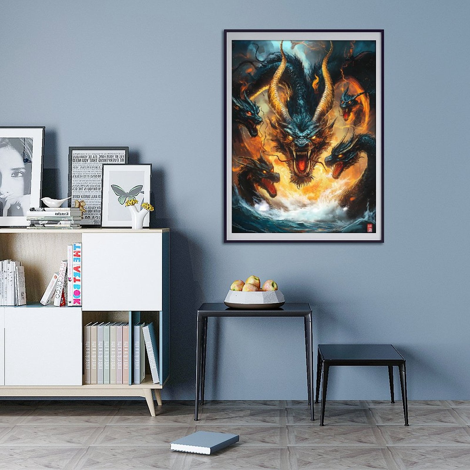 Diamond Art Kits for Adults - 5d Fierce Mythical Multi Headed Dragon Diamond Painting for Adults, Diamond Art for Adults Beginners, Diamond Painting Kits for Adults for Home Wall Decor