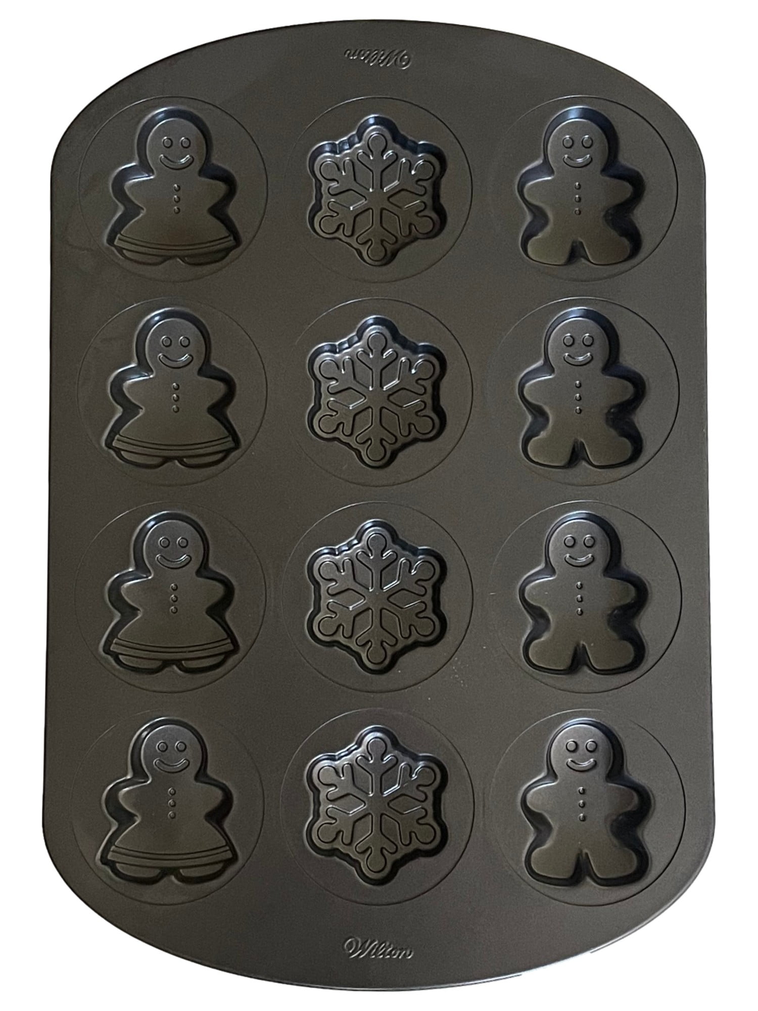 Wilton Non Stick Christmas Shapes Cookie Pan 12 Cavity Molds Walmart