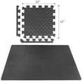 thumbnail image 3 of 6 piezas de tapetes de suelo EVA con diseño de hojas, almohadillas de empalme, alfombras patchwork, acolchado grueso para gimnasio y sala de baile (negro), 3 of 7