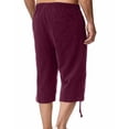 thumbnail image 5 of DODADAWANJ Mens Casual Capri Pants Linen Cotton Big and Tall Beach Capris Loose Fit Lightweight Elastic Waist 3/4 Pant Drawstring Below Knee Long Shorts Wine XXXL, 5 of 8