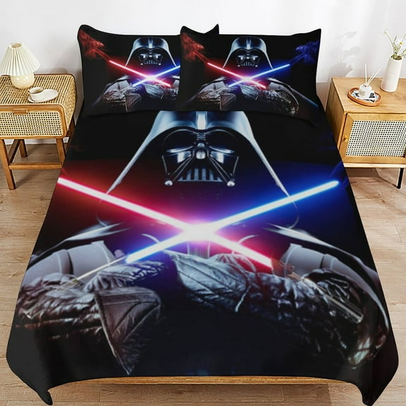 3 Piece Comfortable Bedding Set Darth Vader Duvet Cover Twin Bed with 2 Pillowcase 102"x90"