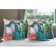 thumbnail image 6 of Ambesonne Floral Throw Pillow Cover 4 Pack, Hydrangea and Bell Flowers, 24", Multicolor, 6 of 7