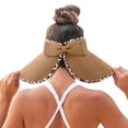 thumbnail image 4 of ZHENHONG Sun Hats for Women Summer Fashion Beach Holiday Sun Hat Floppy Straw Hat Casual Solid Color Headwear Coffee, 4 of 9