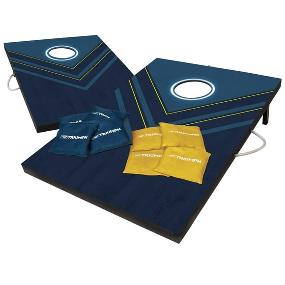 TRIUMPH LED Bleu et Jaune 2x3 Cornhole Bean Bag Set de Lancer