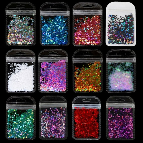 CANKER 12 Colors Holographic Glitters Epoxy Resin RStar Butterfly Mixed Sequins 2g Per