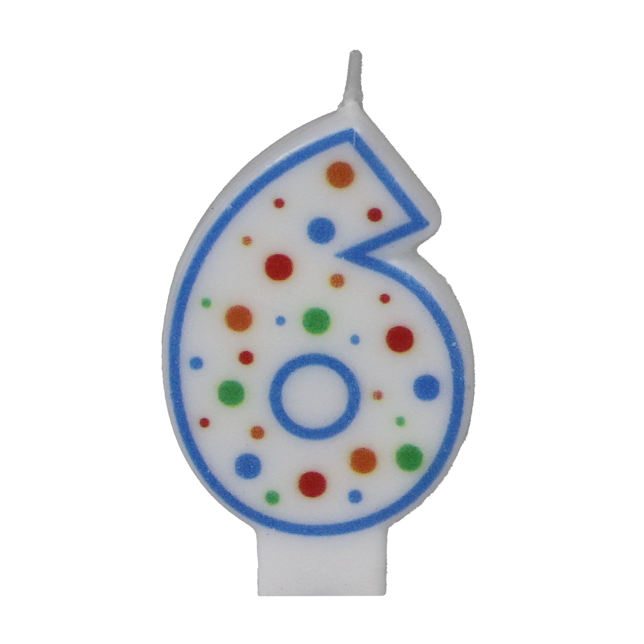 Way to Celebrate! Assorted Colors Birthday Candle, Number 6