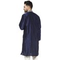 thumbnail image 3 of SKAVIJ Men's Indian Art Silk Kurta Wedding Party Casual Long Shirt (x-Large, Blue), 3 of 6