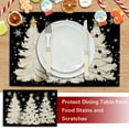 thumbnail image 5 of Black White Christmas Tree Placemats Set of 4, Xmas Pine Trees Snowflakes Stars Dining Place Mats Table Decor, Winter Holiday Home Kitchen Decoration 12 x 18 Inches, 5 of 6