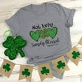 thumbnail image 4 of Qiopertar Haut à Manches Courtes Col Rond Imprimé Graphique pour la Saint-Patrick pour Femmes Grandes Économies de Vacances! Offres de la Semaine Liquidation, 4 of 7