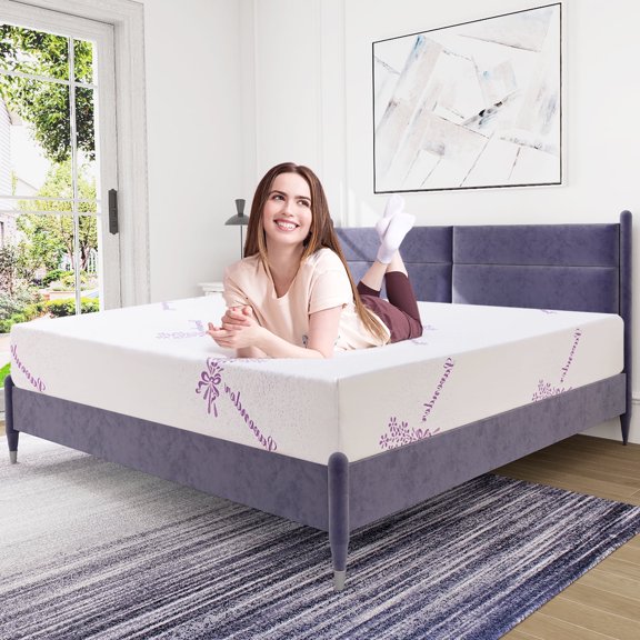 8 inches Queen Mattress,Memory Foam Mattress Bed in a Box with Lavender Infusion,Made in USA