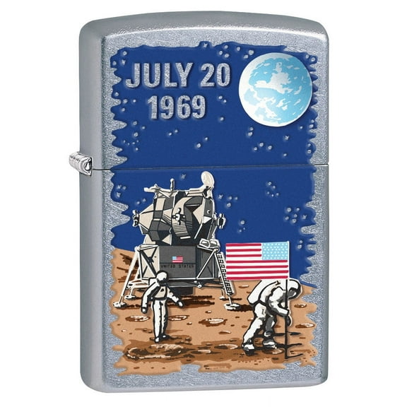 Zippo Lighter: Moon Landing July 20, 1969 - Street Chrome 80418