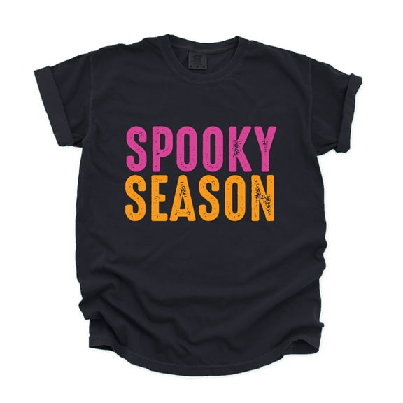 Spooky Season Bright Distressed - Women's Garment Dyed Graphic T-Shirt