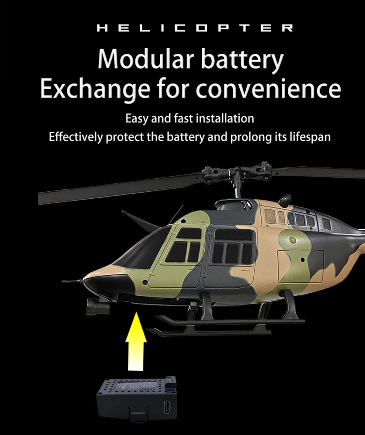RC ERA C138 Bell 206 RC Helicopter for Adults, 1/33 Scale 2.4G 6CH Single Rotor RC Helicopter with Altitude Hold & Optical Flow Positioning - RTF