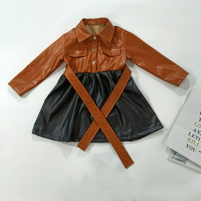 Faux Leather Jumper Dress