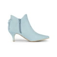 thumbnail image 3 of DARING DIVA Women's Pointy Toe Kitten Heel Ankle Booties Sky Blue 6, 3 of 7