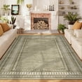 thumbnail image 3 of Garvee 5'x7' Modern Bordered Area Rug Geometric Carpet, Washable Non Slip Rug for Living Room Bedroom Home Decor, Green, 3 of 9