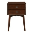 thumbnail image 2 of Leptis Mid-Century 2-Drawer Solid Wood Side Table, Espresso, 2 of 9