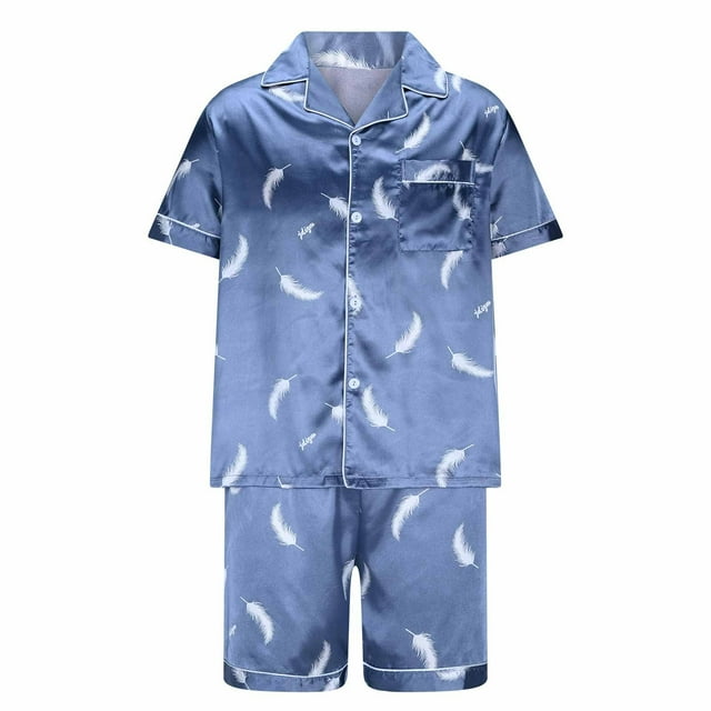 Pijama de seda de hielo de verano para hombre, conjunto de pantalones cortos de manga corta, ropa de casa fina de seda sintética para hombre, conjunto de pijama, ropa de dormir y pantalones para hombr