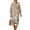 Beige and White - Deer Flower, variant on DISNIMO Dress for Women Crane Flower Print Fashion Casual Maxi Dresses V Neck Loose Dress Lightweight 3/4 Sleeve Shift Dresses Imitation Linen Outfits, 3XL