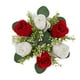thumbnail image 4 of Anillo de vela floral artificial, corona de vela, corona de rosas pequeñas, anillo de vela de flor sintética, portavelas para cena fiesta en, 4 of 8