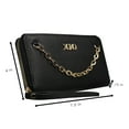 thumbnail image 2 of XOXO Women’s Small Black Saffiano Leather Sleek Zip Around Wallet With Chain And Wristlet, 2 of 5