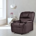 thumbnail image 2 of Costway Recliner Massage Sofa Chair Deluxe Ergonomic Lounge Couch Heated W/Control Brown, 2 of 10