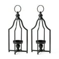 thumbnail image 2 of Glitzhome  Farmhouse Rustic Metal Lanterns Hanging Candle Holder Black S+S, 2 of 5