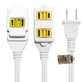 thumbnail image 4 of Wideskall 3-Pack 20 Feet 16 Gauge 2 Prong 3 Outlets Indoor Extension Cord White UL Listed, 4 of 4