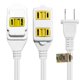 thumbnail image 4 of Cable de extensión interior Wideskall de 2 clavijas y 3 tomas de corriente, calibre 16, 9 pies, paquete de 5, blanco, homologado por UL, 4 of 4