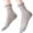 Gray, variant on Women Vintage Gingham Ruffle Trim Cotton Crew Socks Soft Plaid Mid Calf Casual Socks