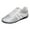 Silver, variant on Womens Sneakers Color Block Leather Lace up Tennis Skate Shoes Classic Antislip Soft Sole Trainers Athletic Shoes White Size 9