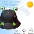 thumbnail image 4 of Lindo sombrero de pescador con forma de rana para niños, con circunferencia de la cabeza de 48 a 52 cm, protector solar de verano, 4 of 5