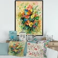 thumbnail image 2 of Ancient Fresh Flowers Bouquet Of Wildflowers 16" x 32" Framed Painting Canvas Art Print, by Designart, 2 of 2