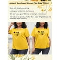 thumbnail image 6 of Anbech Butterfly Sunflower Plus Size T-Shirts for Women Graphic Heart and Sunflower Print Oversize Short Sleeves T-Shirt with Round Neck, 6 of 9