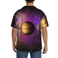 thumbnail image 3 of Pofeuu Planets And Stars Print Mens Casual Short Sleeve Shirts Beach Summer Spread Collar Pocket Tops Men's Casual Short-sleeved Shirt-Medium, 3 of 5