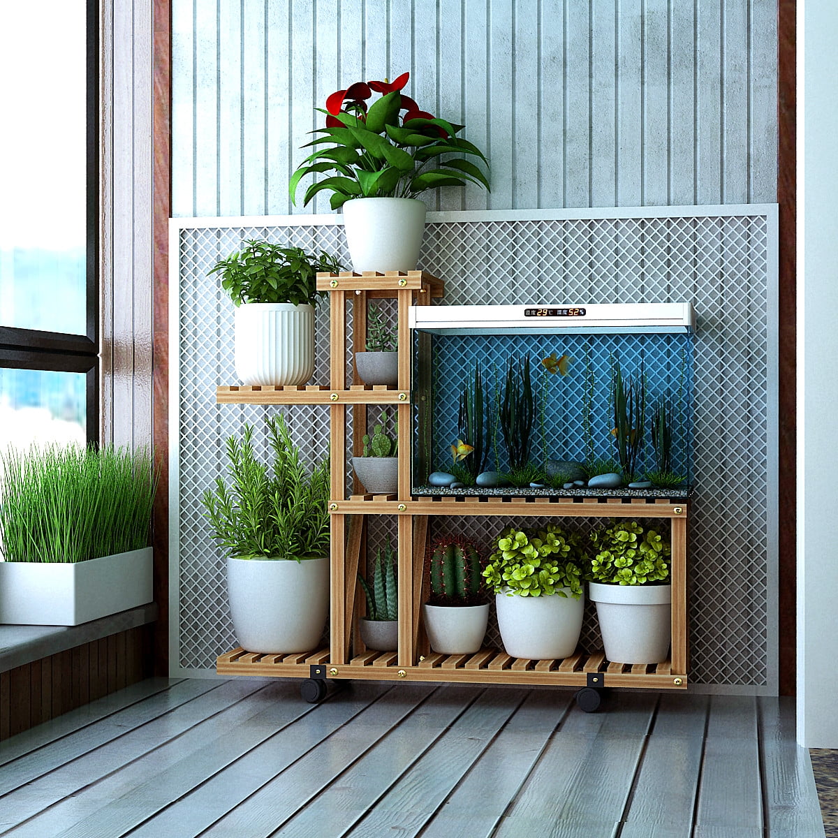 Four-tier plant stand